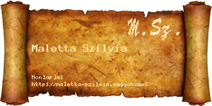 Maletta Szilvia névjegykártya